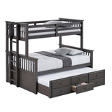 University Stain Gray Twin/Full Bunk Bed - Ornate Home