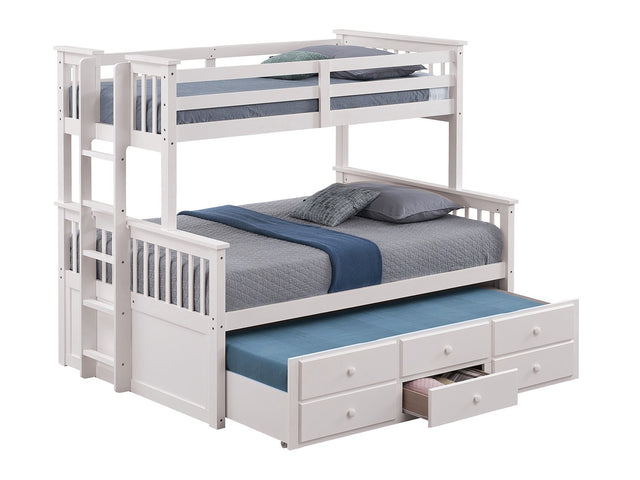 University White Twin/Full Bunk Bed - Ornate Home