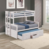 University White Twin/Full Bunk Bed - Ornate Home
