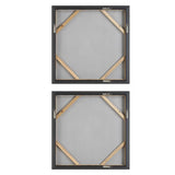 Unpredictable Hand Gold/White Painted Canvases (Set of 2) - Ornate Home