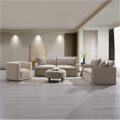 Upendo Beige Chair W/Swivel - Ornate Home