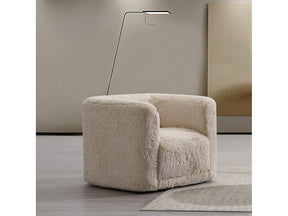 Upendo Beige Chair W/Swivel - Ornate Home