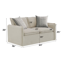 Upendo Beige Loveseat W/2 Pillows - Ornate Home