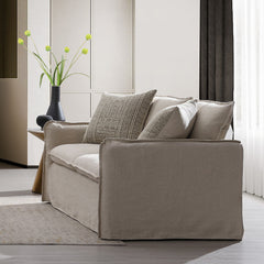 Upendo Beige Loveseat W/2 Pillows - Ornate Home
