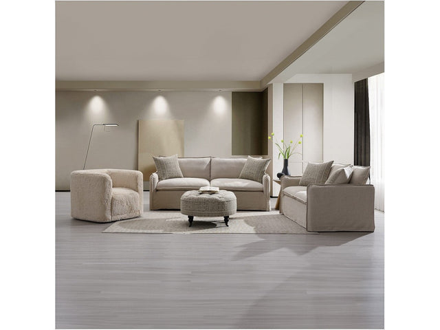 Upendo Beige Loveseat W/2 Pillows - Ornate Home