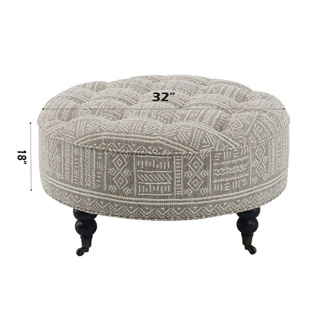 Upendo Ottoman W/Caster - Ornate Home