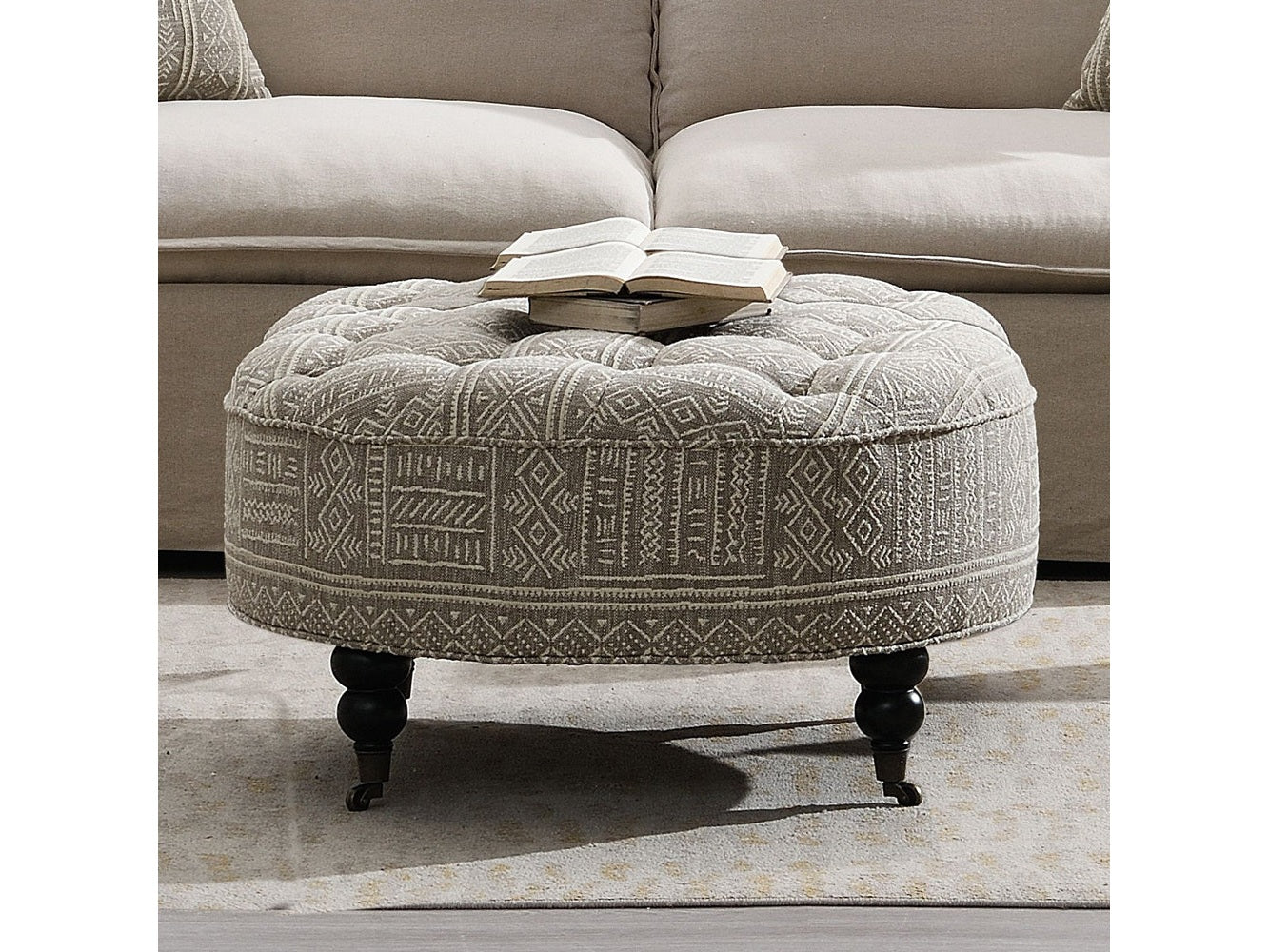 Upendo Ottoman W/Caster - Ornate Home
