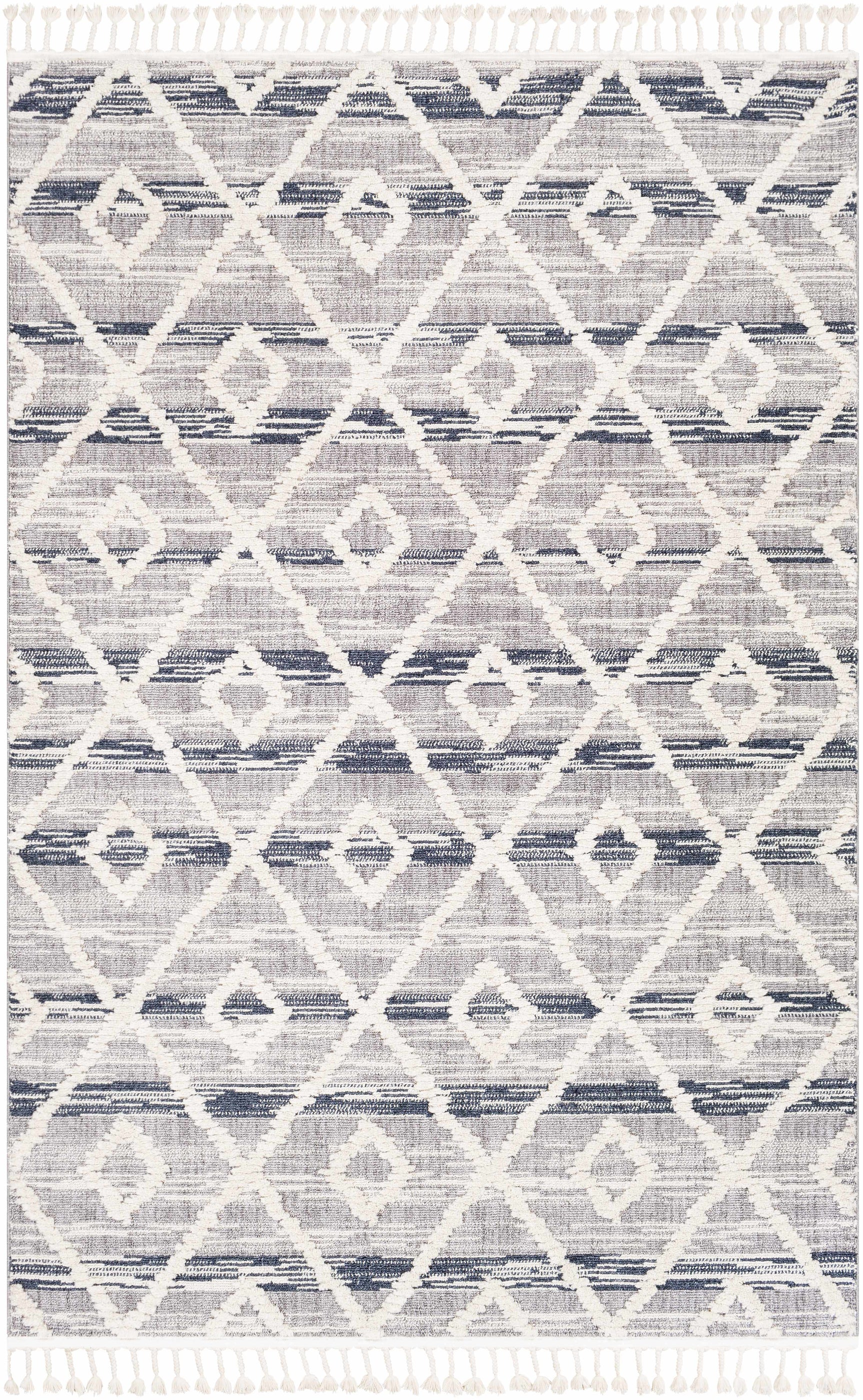 Upham High/Low Pile Rug with Tassels - Clearance - Ornate Home