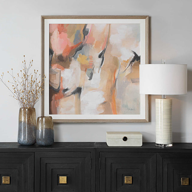 Uphill Woodtone Framed Abstract Print - Ornate Home