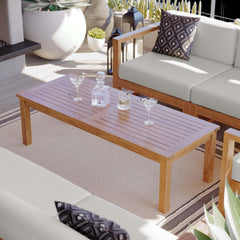 Upland Natural Outdoor Patio Teak Wood Coffee Table - Ornate Home