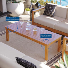 Upland Natural Outdoor Patio Teak Wood Coffee Table - Ornate Home