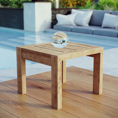 Upland Natural Outdoor Patio Wood Side Table - Ornate Home