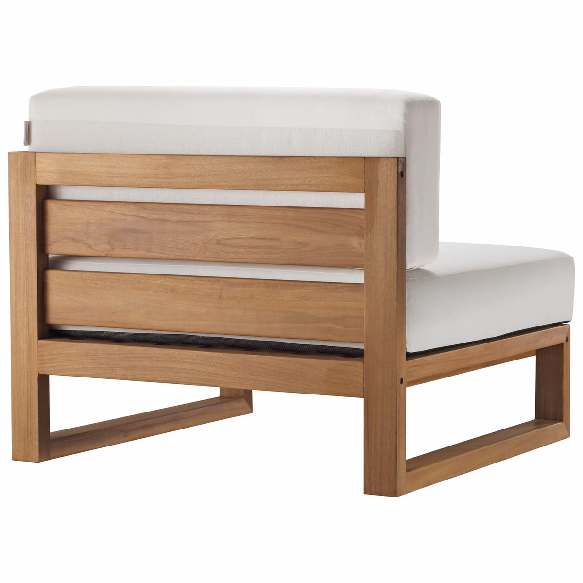 Upland Natural/White 3-Piece Outdoor Patio Teak Wood Sectional Sofa Set - 33.5x102.5" - Ornate Home
