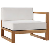 Upland Natural/White 3-Piece Outdoor Patio Teak Wood Sectional Sofa Set - 68x68" - Ornate Home