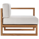 Upland Natural/White 3-Piece Outdoor Patio Teak Wood Sectional Sofa Set - 68x68" - Ornate Home