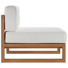 Upland Natural/White 4-Piece Outdoor Patio Teak Wood Furniture Set - Ornate Home