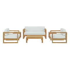 Upland Natural/White 6 Piece Outdoor Patio Teak Set - Ornate Home