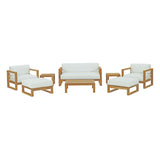 Upland Natural/White 8 Piece Outdoor Patio Teak Set - Ornate Home