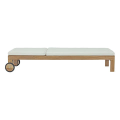 Upland Natural/White Outdoor Patio Teak Chaise - Ornate Home