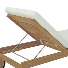 Upland Natural/White Outdoor Patio Teak Chaise - Ornate Home