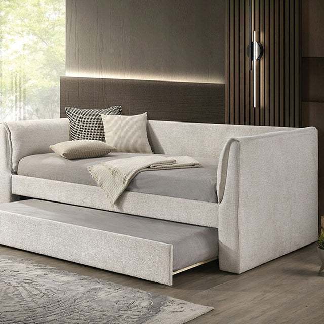Upney Pearl White Twin Daybed w/ Trundle - Ornate Home