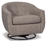 Upshur Taupe Swivel Glider Accent Chair - Ornate Home