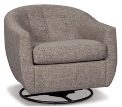 Upshur Taupe Swivel Glider Accent Chair - Ornate Home