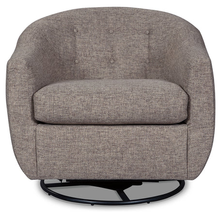 Upshur Taupe Swivel Glider Accent Chair - Ornate Home