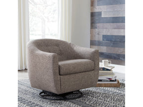 Upshur Taupe Swivel Glider Accent Chair - Ornate Home