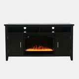 Urban Icon Black 60 Fireplace w/ Crystal Display - Ornate Home
