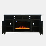 Urban Icon Black 60 Fireplace w/ Crystal Display - Ornate Home