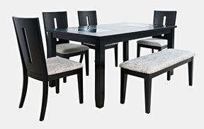 Urban Icon Black Ext Dining Table w/ 4 Chairs, Bench - Ornate Home