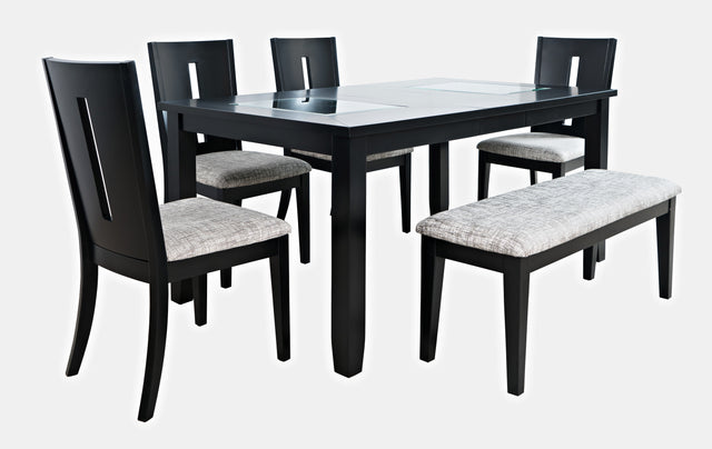 Urban Icon Black Ext Dining Table w/ 4 Chairs, Bench - Ornate Home