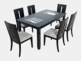 Urban Icon Black Rect. Ext Dining Table w/ 6 Chairs - Ornate Home