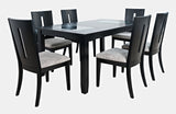 Urban Icon Black Rect. Ext Dining Table w/ 6 Chairs - Ornate Home