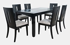 Urban Icon Black Rect. Ext Dining Table w/ 6 Chairs - Ornate Home