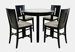 Urban Icon Black Round Counter Table w/ 4 Stools - Ornate Home