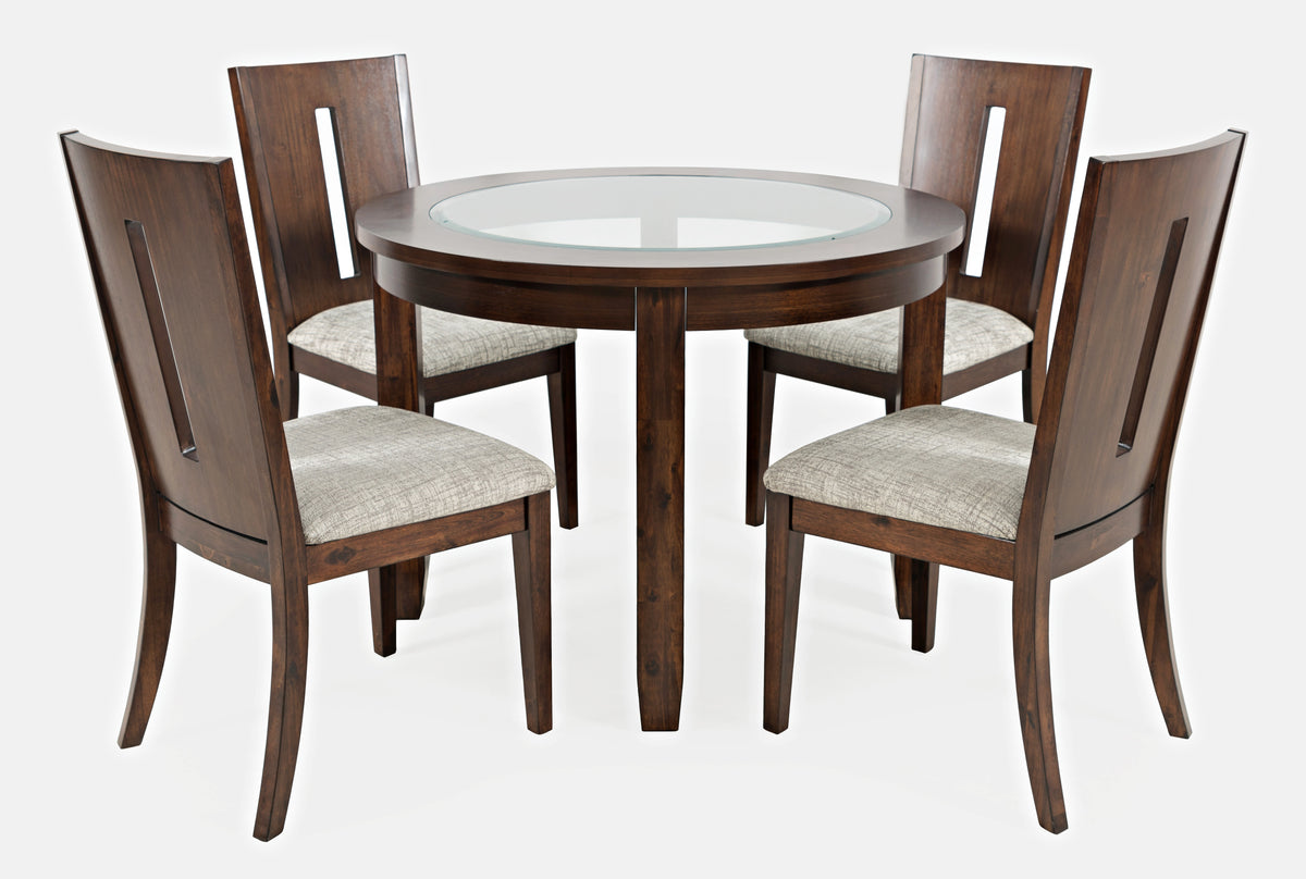 Urban Icon Merlot Round Dining Table w/ 4 Chairs - Ornate Home