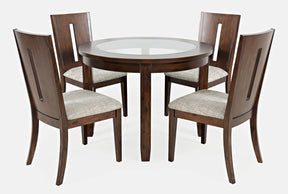 Urban Icon Merlot Round Dining Table w/ 4 Chairs - Ornate Home