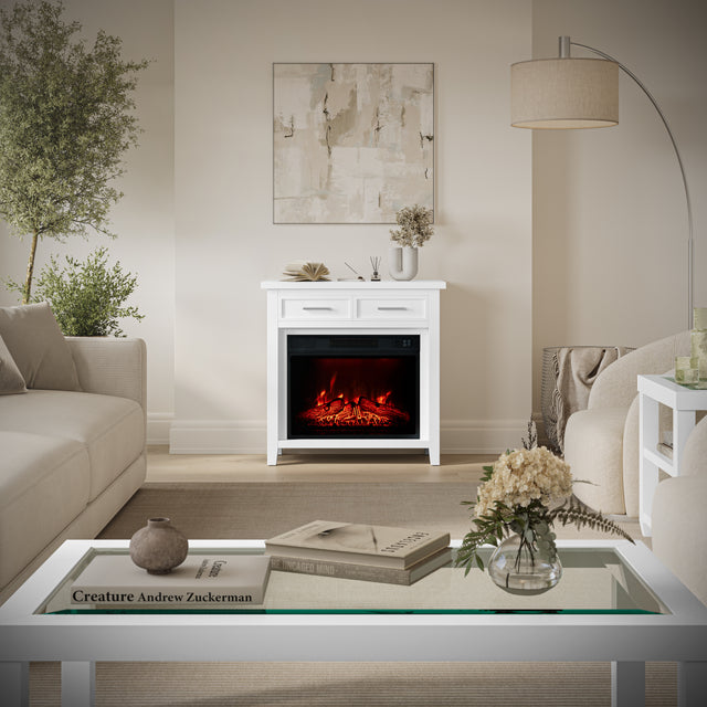 Urban Icon White 32 Fireplace - Ornate Home