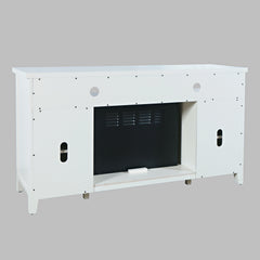 Urban Icon White 60 Fireplace w/ Crystal Display - Ornate Home