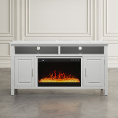 Urban Icon White 60 Fireplace with Crystal Display - Ornate Home