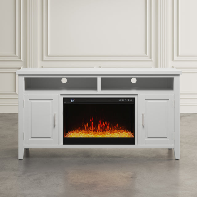 Urban Icon White 60 Fireplace with Crystal Display - Ornate Home