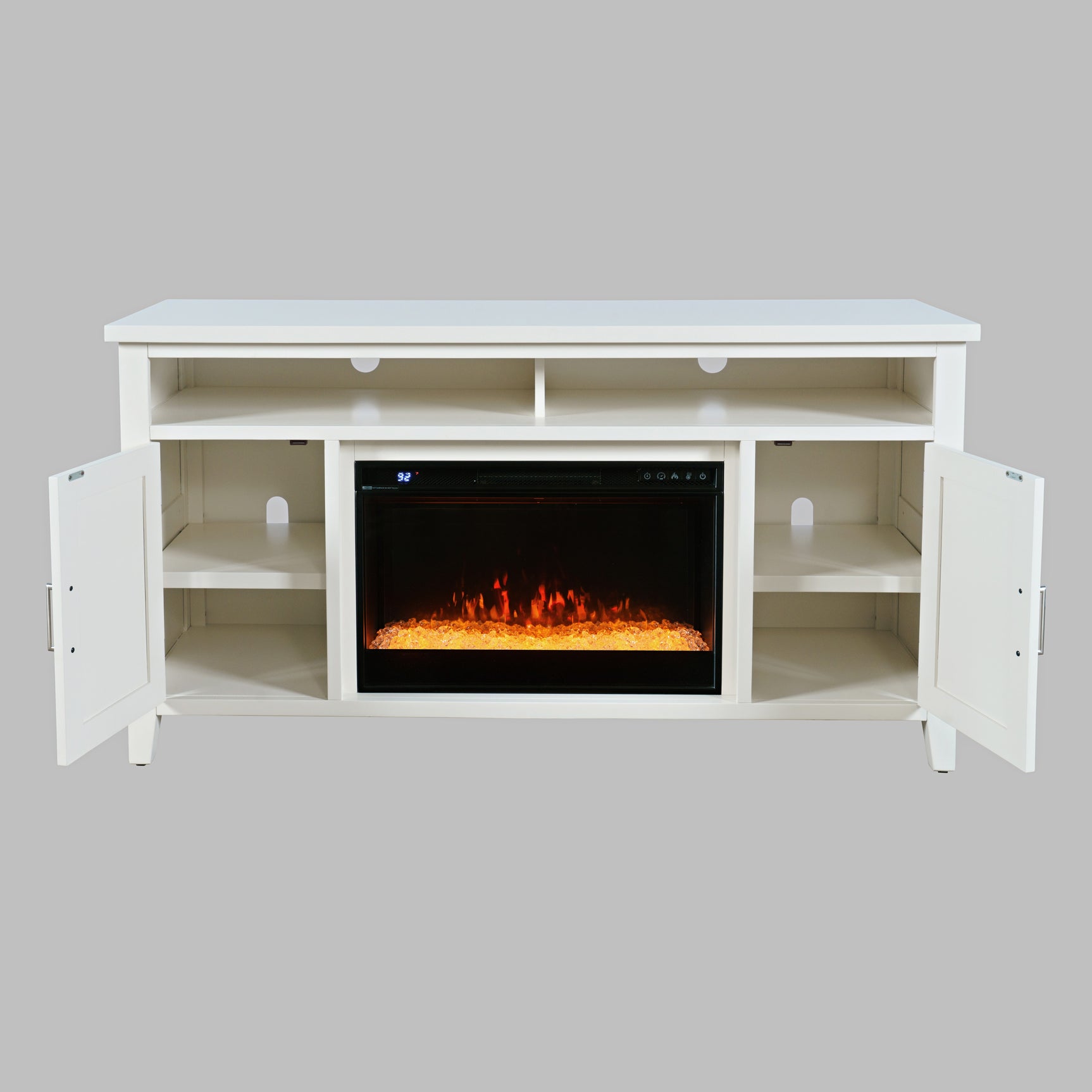 Urban Icon White 60 Fireplace with Crystal Display - Ornate Home