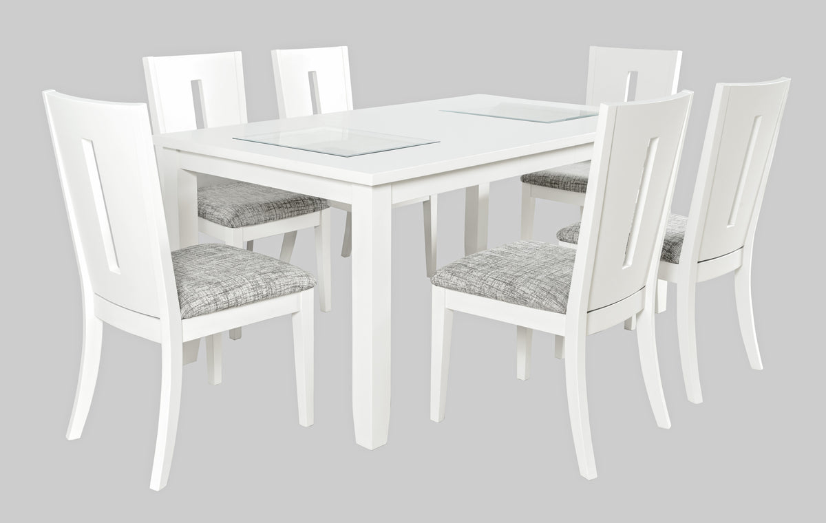 Urban Icon White Rect. Ext Dining Table w/ 6 Chairs - Ornate Home