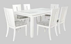 Urban Icon White Rect. Ext Dining Table w/ 6 Chairs - Ornate Home