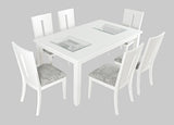Urban Icon White Rect. Ext Dining Table w/ 6 Chairs - Ornate Home