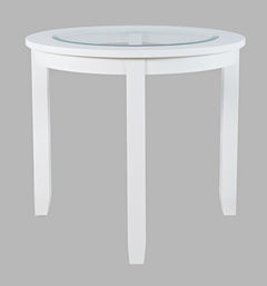 Urban Icon White Round Counter Table w/ 4 Stools - Ornate Home