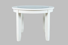 Urban Icon White Round Dining Table w/ 4 Chairs - Ornate Home