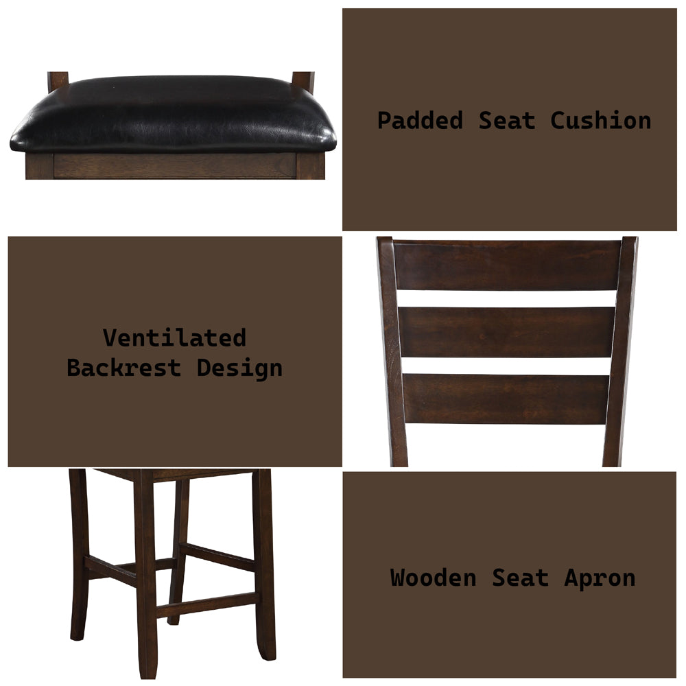 Urbana Black/Espresso Counter Height Chair (Set of 2) - Ornate Home